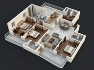 Floor plan of 3 BHK 2772 Sq. Ft. Apartment in Amrapali Centurian Park, Greater Noida
