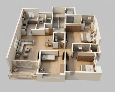 Floor plan of 3 BHK 1080 Sq. Ft. Apartment in Vilas Javdekar K38, Pune