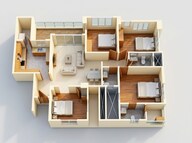Floor plan of 4 BHK 1311 Sq. Ft. Apartment in Vilas Javdekar K38, Pune