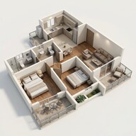 Floor plan of 2 BHK 900 Sq. Ft. Apartment in Nyati Equinox, Pune