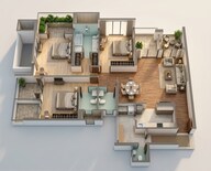 Floor plan of 3 BHK 1782 Sq. Ft. Apartment in K Raheja Vistas Premiere, Pune