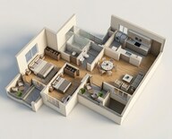 Floor plan of 2 BHK 787 Sq. Ft. Apartment in K Raheja Vistas Premiere, Pune