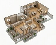 Floor plan of 2 BHK 896 Sq. Ft. Apartment in K Raheja Vistas Premiere, Pune