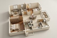Floor plan of 2 BHK 1325 Sq. Ft. Apartment in Aparna Cyber Shine, Hyderabad