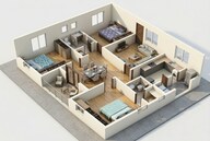 Floor plan of 3 BHK 1533 Sq. Ft. Apartment in Aparna Cyber Shine, Hyderabad