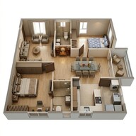 Floor plan of 2 BHK 1345 Sq. Ft. Apartment in Aparna Cyber Heights, Hyderabad
