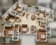 Floor plan of 4 BHK 2598 Sq. Ft. Apartment in Kalpataru Jade Residences, Pune