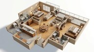 Floor plan of 2 BHK 1377 Sq. Ft. Apartment in Smart World One DXP, Gurgaon