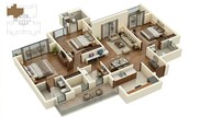 Floor plan of 3 BHK 1806 Sq. Ft. Apartment in Smart World One DXP, Gurgaon
