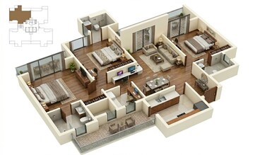 Floor plan of 3 BHK 1806 Sq. Ft. Apartment in Smart World One DXP, Gurgaon