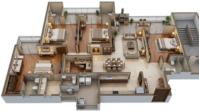 Floor plan of 4 BHK 2597 Sq. Ft. Apartment in Smart World One DXP, Gurgaon