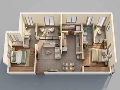 Floor plan of 2 BHK 726 Sq. Ft. Apartment in Saheel Itrend City Life, Pune