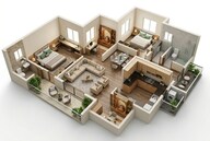 Floor plan of 2 BHK 709 Sq. Ft. Apartment in Saheel Itrend City Life, Pune