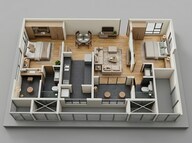 Floor plan of 2 BHK 878 Sq. Ft. Apartment in Saheel Itrend City Life, Pune