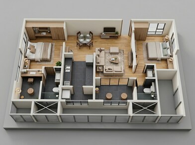 Floor plan of 2 BHK 878 Sq. Ft. Apartment in Saheel Itrend City Life, Pune