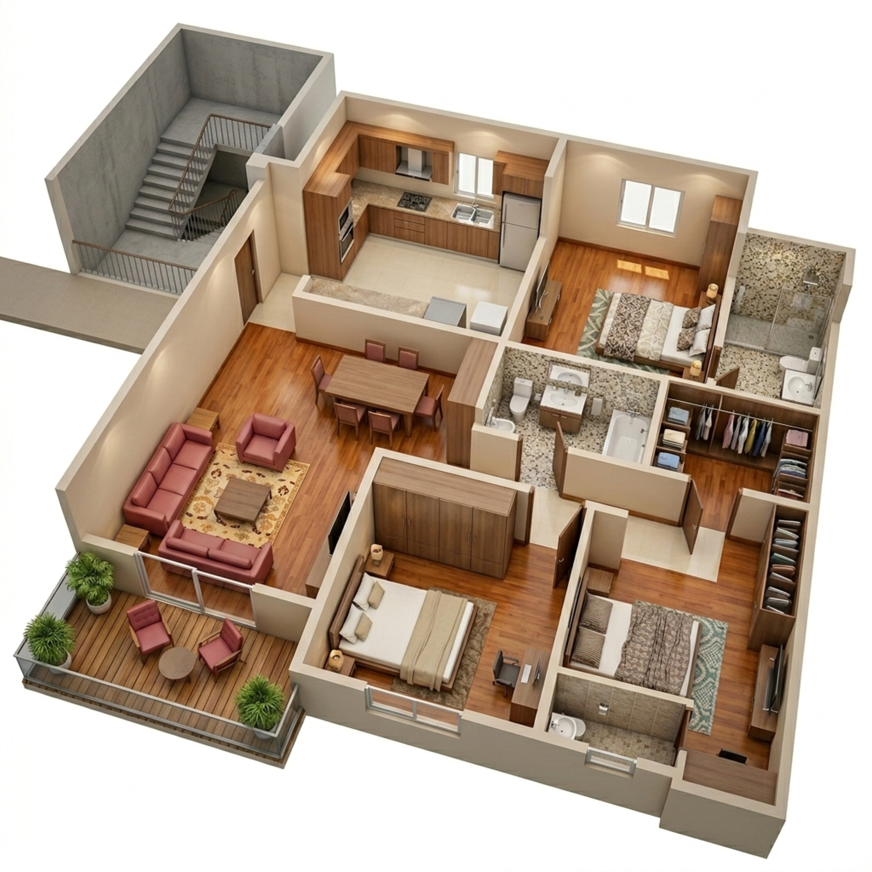 Floor plan of 2 BHK 780 Sq. Ft. Apartment in Kumar Prithvi, Pune
