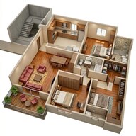 Floor plan of 2 BHK 780 Sq. Ft. Apartment in Kumar Prithvi, Pune