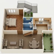 Floor plan of 1 BHK 426 Sq. Ft. Apartment in Raheja Krishna Housing Scheme, Gurgaon