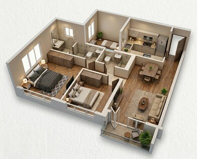 Floor plan of 2 BHK 680 Sq. Ft. Apartment in Runwal 25 Hour Life, Thane