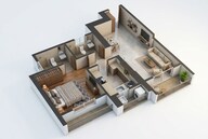 Floor plan of 1 BHK 471 Sq. Ft. Apartment in Runwal 25 Hour Life, Thane
