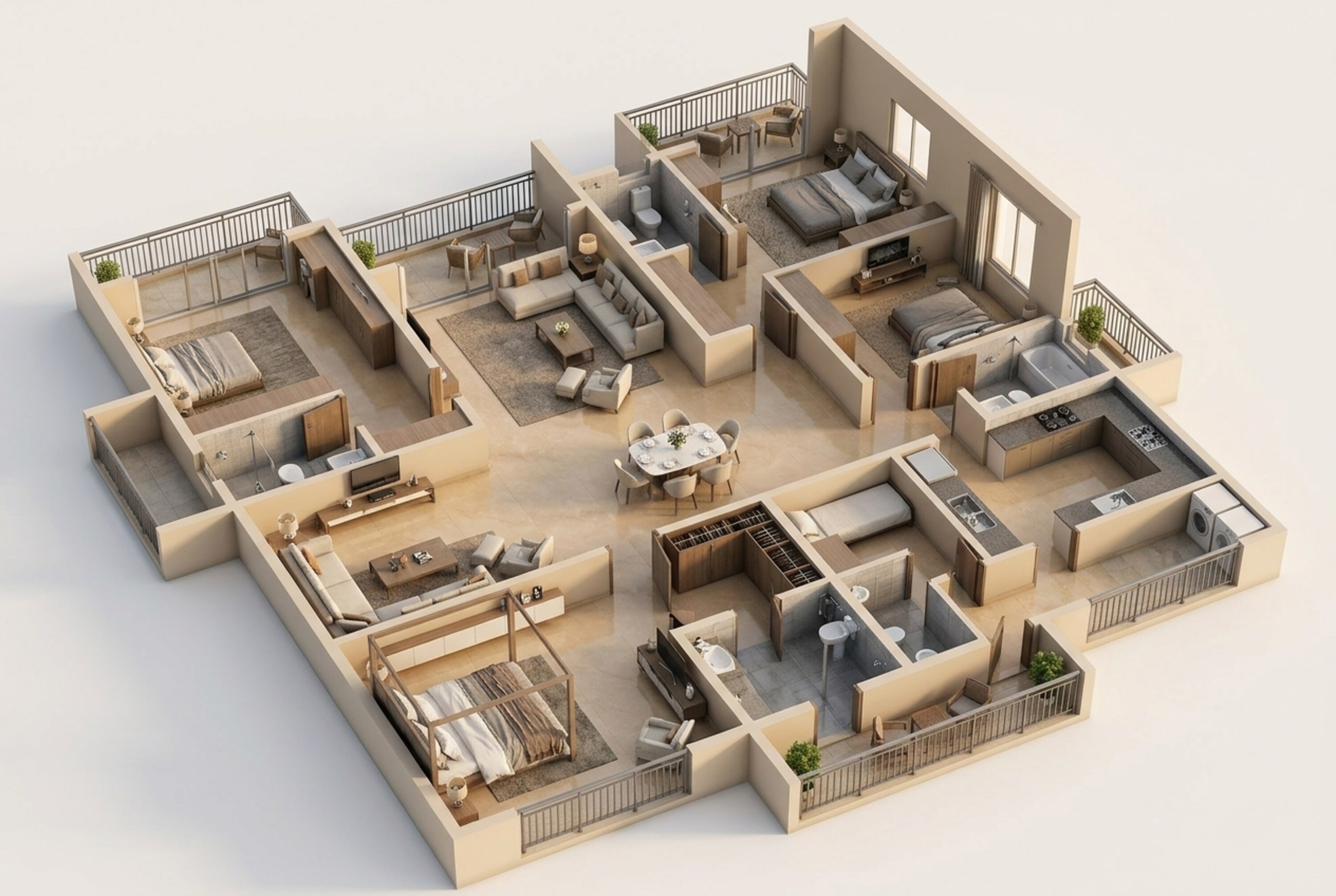 Floor plan of 4 BHK 3500 Sq. Ft. Apartment in Prestige Clairemont, Hyderabad