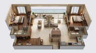 Floor plan of 2 BHK 1148 Sq. Ft. Apartment in Brigade Valencia, Bangalore