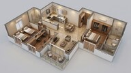 Floor plan of 2 BHK 1201 Sq. Ft. Apartment in Brigade Valencia, Bangalore