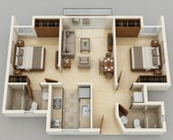 Floor plan of 2 BHK 458 Sq. Ft. Apartment in Lodha Crown Quality Homes Dombivli, Thane