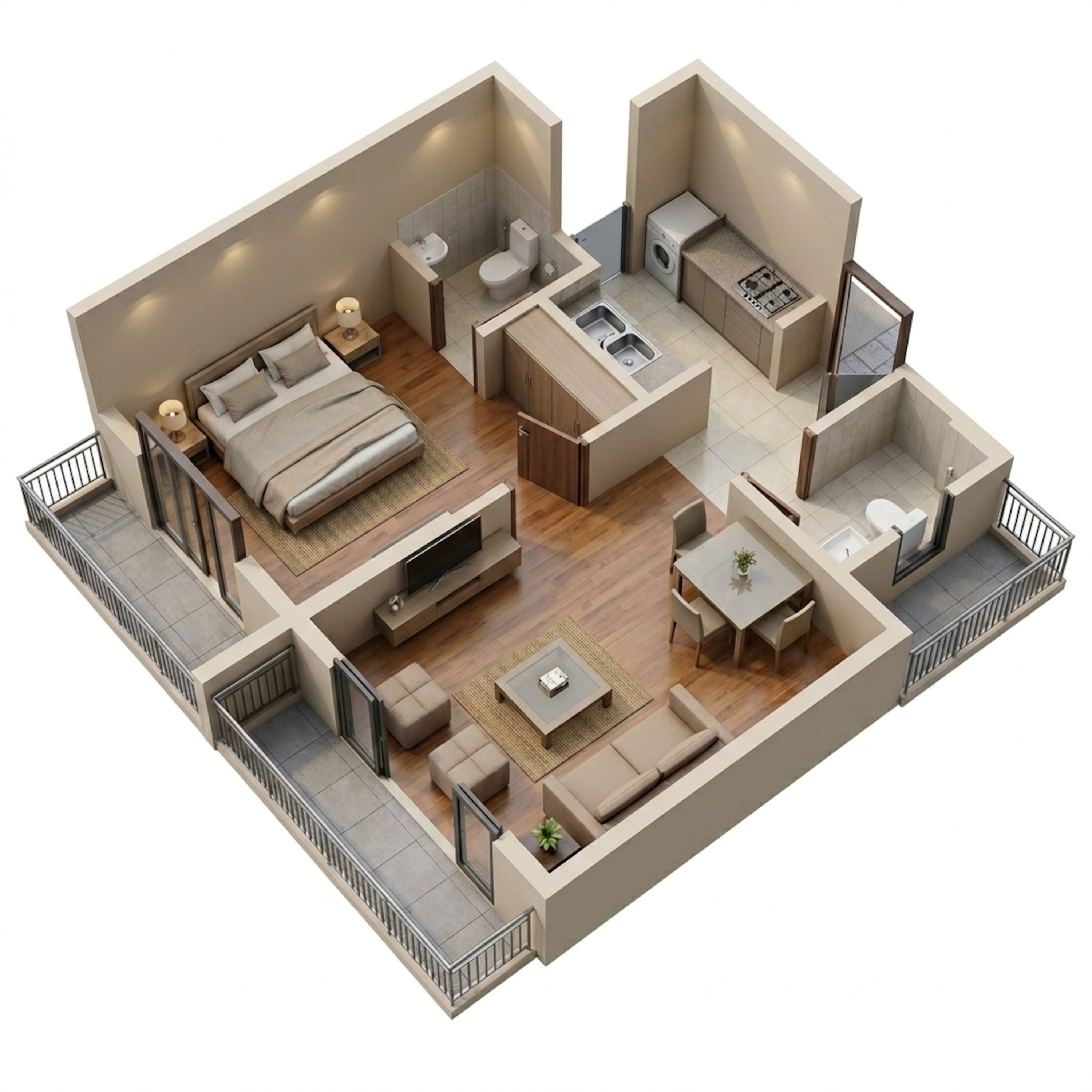 Floor plan of 1 BHK 341 Sq. Ft. Apartment in Lodha Crown Quality Homes Dombivli, Thane