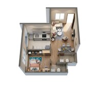 Floor plan of 1 BHK 512 Sq. Ft. Apartment in Kolte Patil Alora, Mumbai