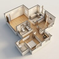 Floor plan of 1 BHK 572 Sq. Ft. Apartment in Kolte Patil Alora, Mumbai