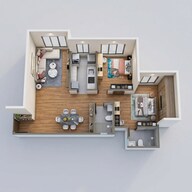 Floor plan of 2 BHK 792 Sq. Ft. Apartment in Kolte Patil Alora, Mumbai
