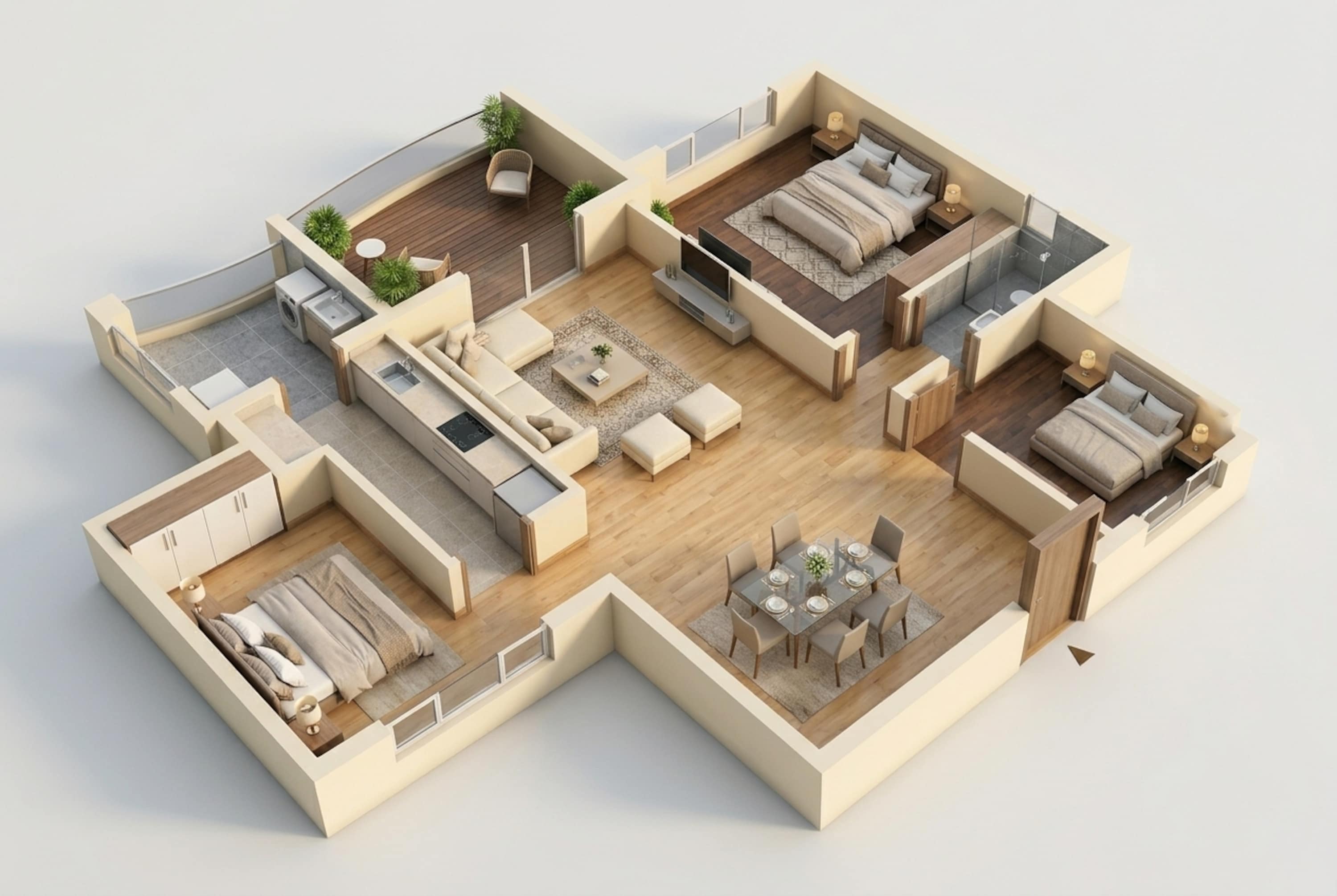Floor plan of 2 BHK 820 Sq. Ft. Apartment in Lodha Bellissimo Matunga, Mumbai