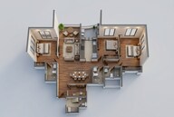 Floor plan of 3 BHK 1331 Sq. Ft. Apartment in Lodha Bellissimo Matunga, Mumbai