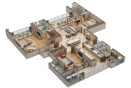 Floor plan of 3 BHK 2290 Sq. Ft. Apartment in Whiteland The Aspen, Gurgaon