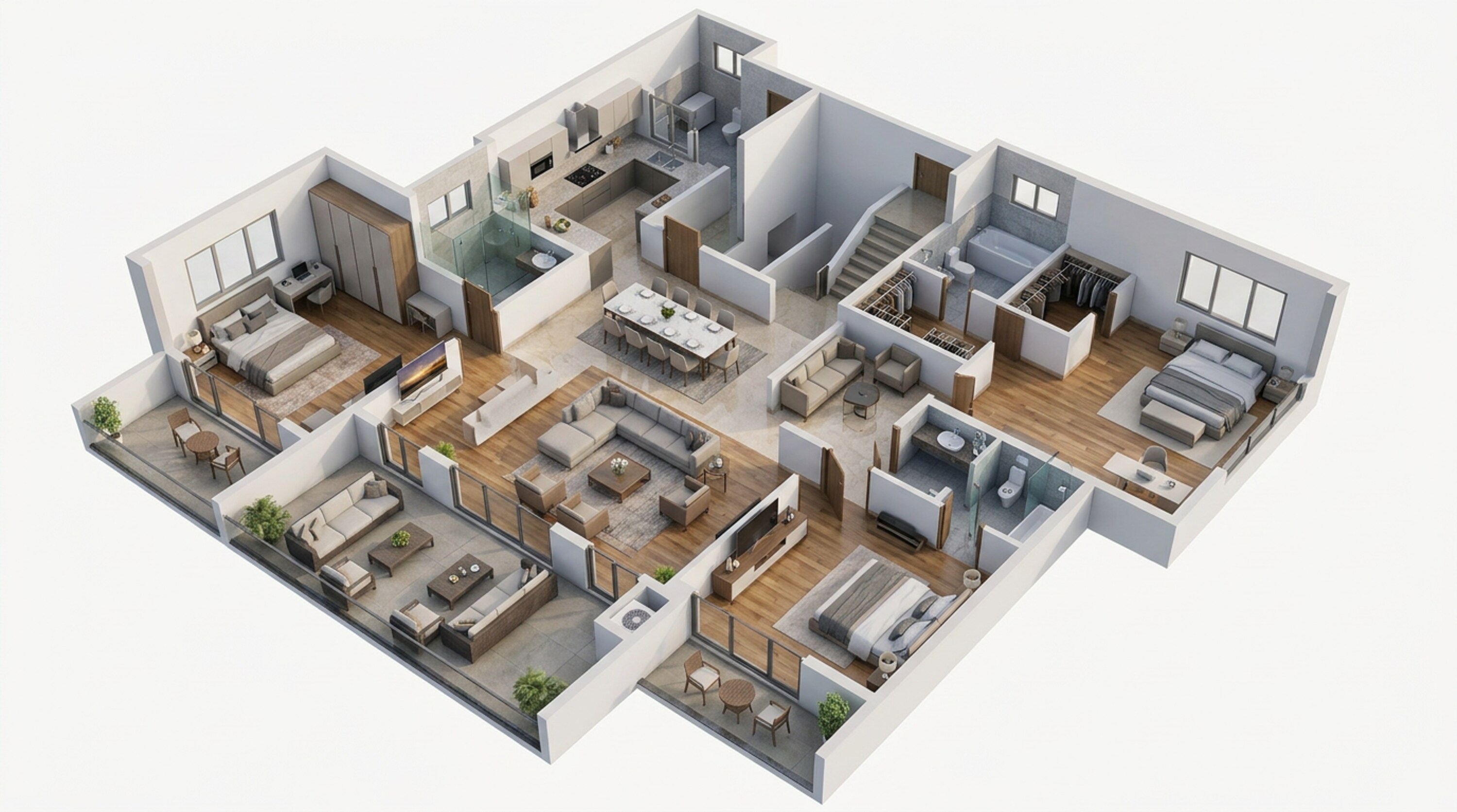 Floor plan of 3 BHK 2937 Sq. Ft. Apartment in Whiteland The Aspen, Gurgaon