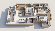 Floor plan of 3 BHK 1649 Sq. Ft. Apartment in Lodha Acenza, Mumbai
