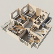 Floor plan of 2 BHK 1294 Sq. Ft. Apartment in Godrej Athena, Bangalore