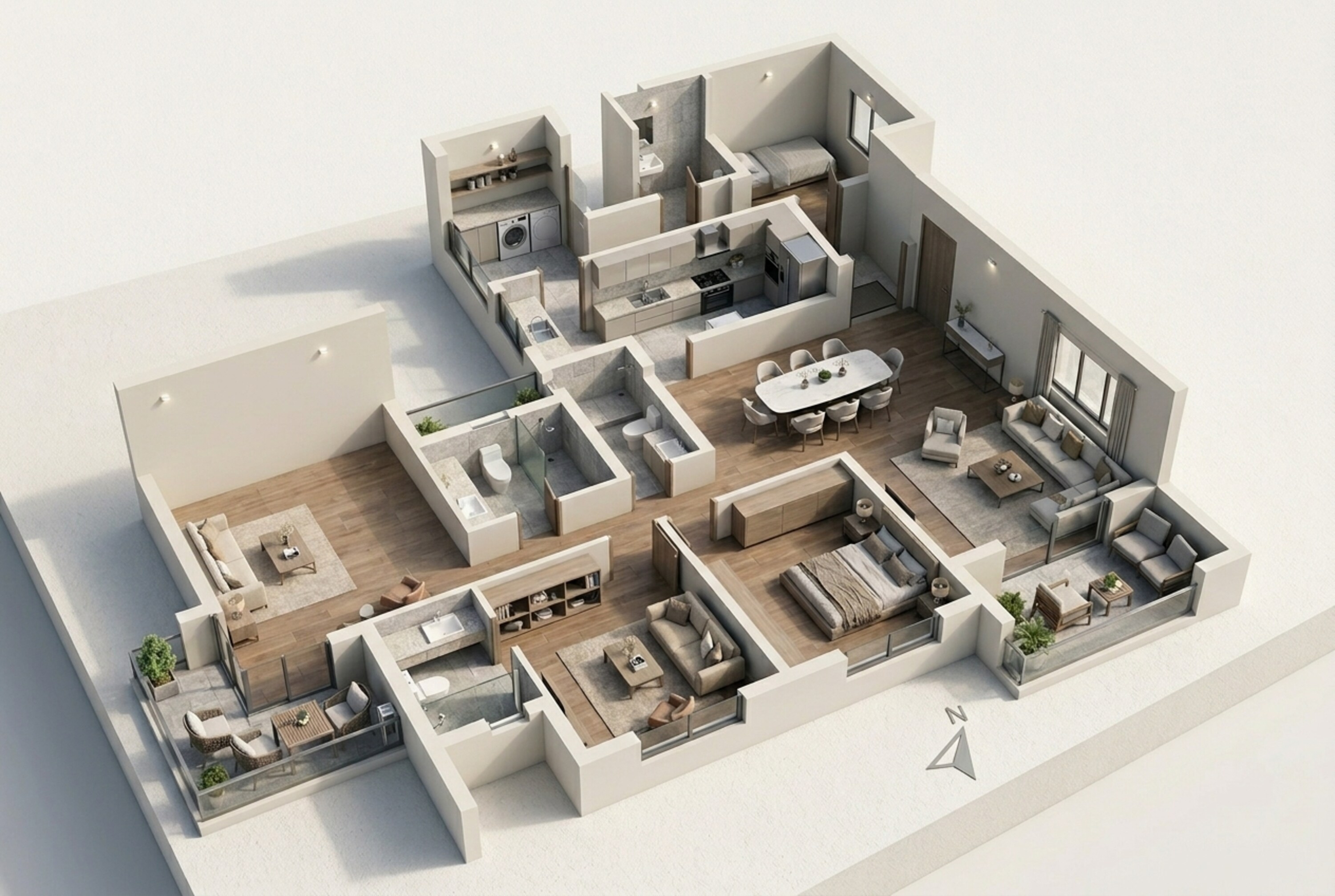 Floor plan of 3 BHK 2145 Sq. Ft. Apartment in Prestige Elm Park, Bangalore