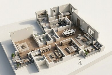 Floor plan of 3 BHK 2145 Sq. Ft. Apartment in Prestige Elm Park, Bangalore