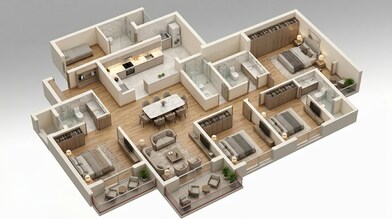 Floor plan of 4 BHK 2488 Sq. Ft. Apartment in Prestige Elm Park, Bangalore