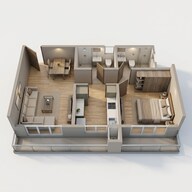 Floor plan of 1 BHK 424 Sq. Ft. Apartment in Veena Synergy, Mumbai