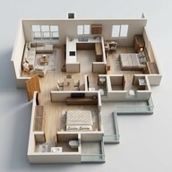 Floor plan of 2 BHK 691 Sq. Ft. Apartment in Veena Synergy, Mumbai
