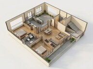 Floor plan of 2 BHK 1055 Sq. Ft. Ind Floor in Signature Global City 79B, Gurgaon