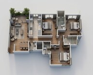 Floor plan of 3 BHK 1214 Sq. Ft. Apartment in Rustomjee Ashiana, Mumbai
