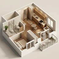 Floor plan of 1 BHK 367 Sq. Ft. Apartment in Kolte Patil Life Republic, Pune