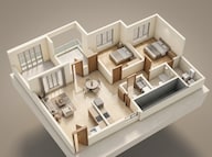 Floor plan of 2 BHK 543 Sq. Ft. Apartment in Kolte Patil Life Republic, Pune