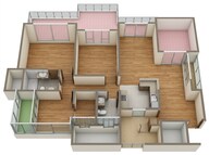 Floor plan of 3 BHK 822 Sq. Ft. Apartment in Kolte Patil Life Republic, Pune