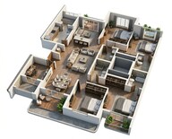 Floor plan of 4 BHK 1679 Sq. Ft. Apartment in Lodha Panache, Pune