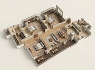 Floor plan of 3 BHK 2767 Sq. Ft. Apartment in Purva Meraki, Bangalore